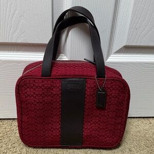 Coach signature jacquard toiletry tote